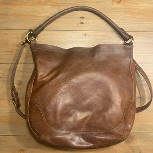 Frye handbag 16 in width x 14 in height brown/tan leather
